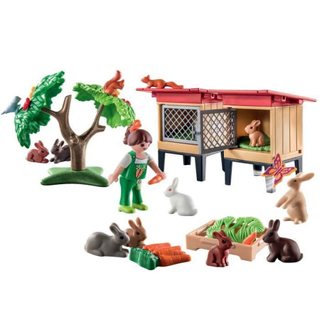 Playmobil - 71252 - Paese The Farm - Child with recincosure e conigli