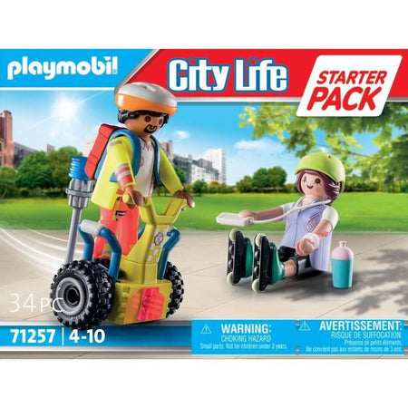 Playmobil - 71257 - Azione cittadina Les Secouristes - Starter Pack - Supervisore con Segway