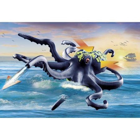 PLAYMOBIL 71419 Pirata con polpo gigante - Pirati - Con un pirata, un cannone, un mostro polpo gigante - Dai 4 anni in su