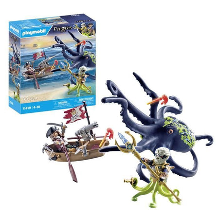 PLAYMOBIL 71419 Pirata con polpo gigante - Pirati - Con un pirata, un cannone, un mostro polpo gigante - Dai 4 anni in su