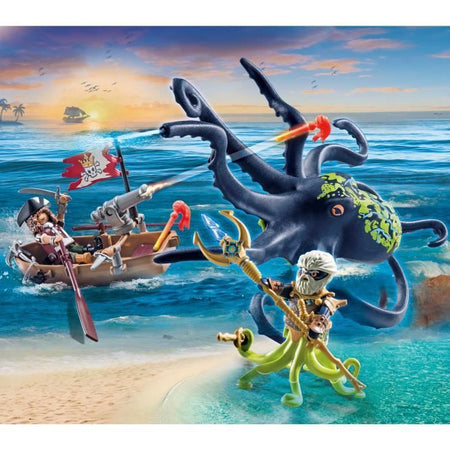 PLAYMOBIL 71419 Pirata con polpo gigante - Pirati - Con un pirata, un cannone, un mostro polpo gigante - Dai 4 anni in su