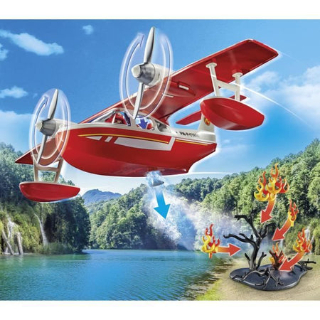 PLAYMOBIL 71463 Idrovolante con pompiere - Action Heroes - Vigili del fuoco - Dai 4 anni in su