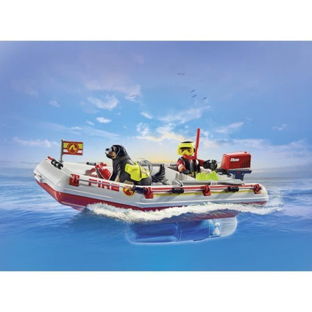 PLAYMOBIL 71464 Motoscafo e moto d'acqua - Action Hereos - Vigili del fuoco - Dai 4 anni in su