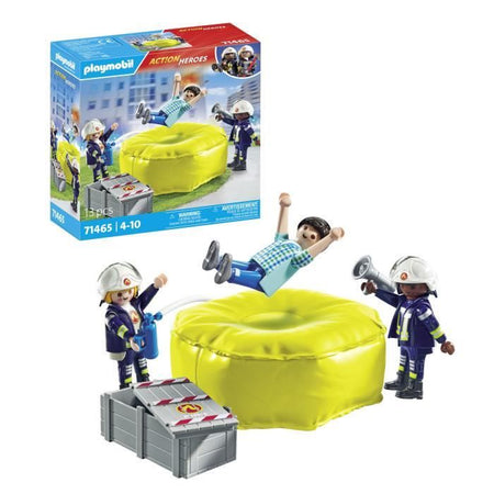 PLAYMOBIL 71465 Pompieri con cuscino di salvataggio - Action Heroes - Pompieri - Dai 4 anni in su