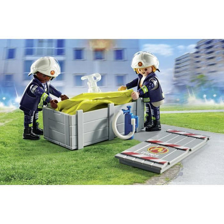 PLAYMOBIL 71465 Pompieri con cuscino di salvataggio - Action Heroes - Pompieri - Dai 4 anni in su