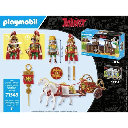 PLAYMOBIL 71543 Asterix: Cesare con carro e cavalli