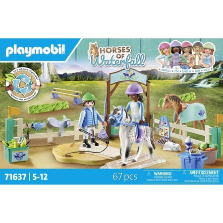 PLAYMOBIL 71637 Maneggio dei Cavalli della Cascata, 67 pezzi, dai 5 anni in su