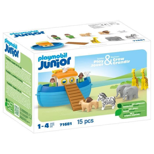 PLAYMOBIL 71681 Arca di Noè trasportabile - Junior - Include barca galleggiante - Da 1 anno in su