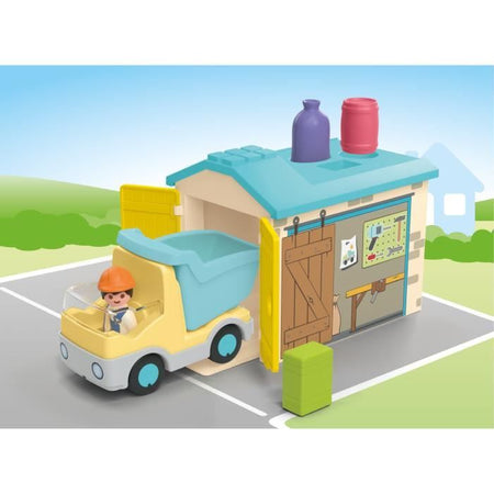 PLAYMOBIL Junior 71686 Operaio di camion e garage, Disney, 12 mesi