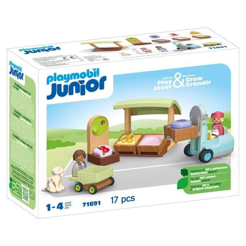 PLAYMOBIL JUNIOR - 71691 - Banco di frutta e verdura biologica