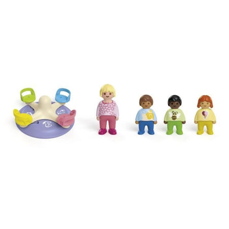 PLAYMOBIL Junior 71701 Bambini e tornello - Include quattro personaggi e un tornello - Da 1 anno