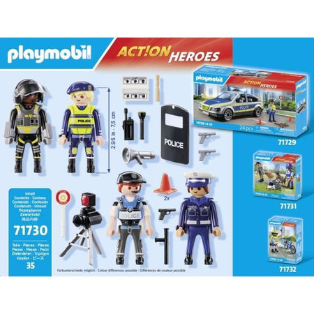PLAYMOBIL 71730 Set professione di polizia: 4 agenti di polizia