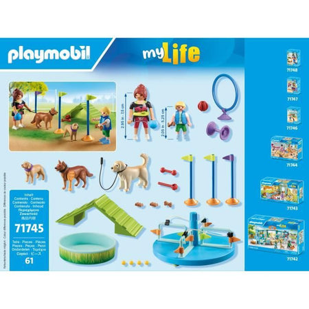 PLAYMOBIL 71745 Parco giochi per cani, Bambino ed educatore, La mia vita, 61 pezzi, dai 4 anni in su