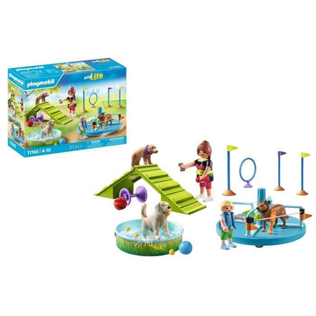 PLAYMOBIL 71745 Parco giochi per cani, Bambino ed educatore, La mia vita, 61 pezzi, dai 4 anni in su