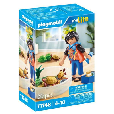 PLAYMOBIL 71748 Bambino con famiglia di tartarughe nel terrario, La mia vita, 20 pezzi, dai 4 anni in su