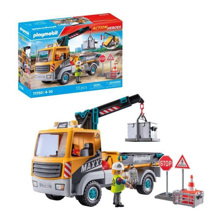PLAYMOBIL 71750 Autogru, operaio e accessori
