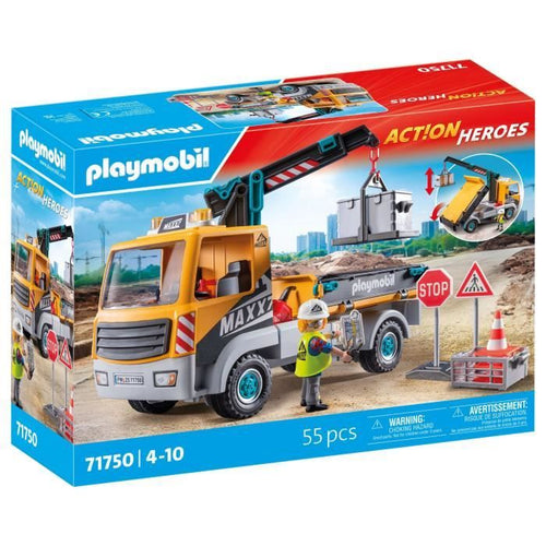 PLAYMOBIL 71750 Autogru, operaio e accessori