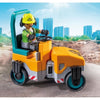 PLAYMOBIL 71751 Operai edili con rullo compressore e segnaletica, Eroi d'azione, Costruzione, 43 pezzi, dai 4 anni in su