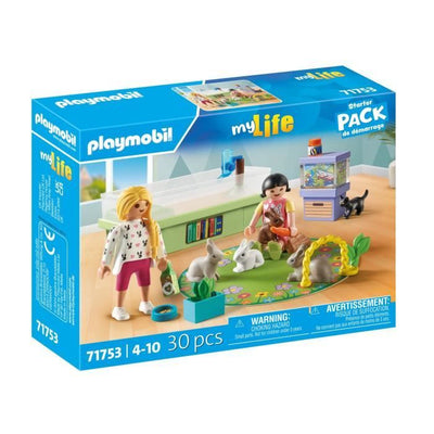 PLAYMOBIL 71753 Negozio di animali con recinto per conigli, La mia vita, Cura degli animali, 30 pezzi, dai 4 anni in su