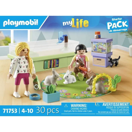 PLAYMOBIL 71753 Negozio di animali con recinto per conigli, La mia vita, Cura degli animali, 30 pezzi, dai 4 anni in su