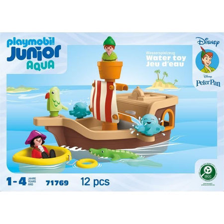 PLAYMOBIL Junior 71769 Peter Pan e la nave dei pirati, Disney, 12 pezzi, dai 12 mesi