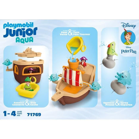PLAYMOBIL Junior 71769 Peter Pan e la nave dei pirati, Disney, 12 pezzi, dai 12 mesi