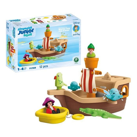 PLAYMOBIL Junior 71769 Peter Pan e la nave dei pirati, Disney, 12 pezzi, dai 12 mesi