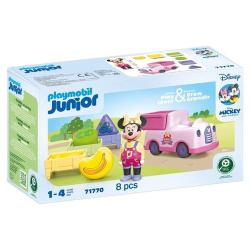 PLAYMOBIL Junior 71770 Minnie con carretto della frutta, Disney, 8 pezzi, dai 12 mesi