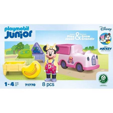 PLAYMOBIL Junior 71770 Minnie con carretto della frutta, Disney, 8 pezzi, dai 12 mesi
