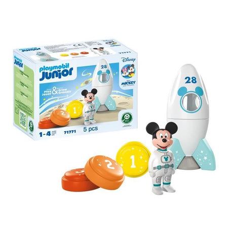 PLAYMOBIL Junior 71771 Topolino astronauta con il suo razzo, Disney, 5 pezzi, Dai 12 mesi