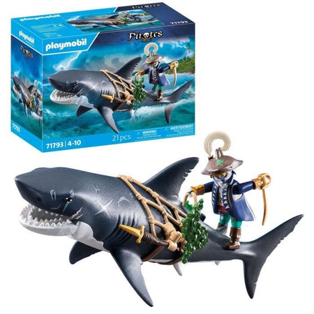 PLAYMOBIL 71793 Pirata e squalo con mascella articolata