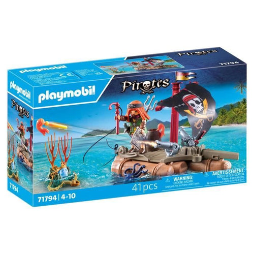 PLAYMOBIL 71794 Pirata con zattera galleggiante e tesoro