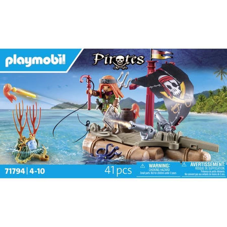 PLAYMOBIL 71794 Pirata con zattera galleggiante e tesoro