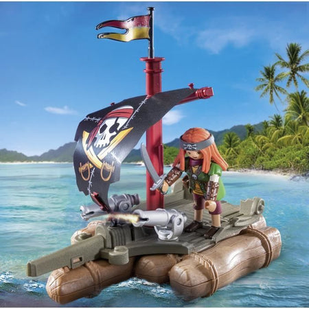 PLAYMOBIL 71794 Pirata con zattera galleggiante e tesoro