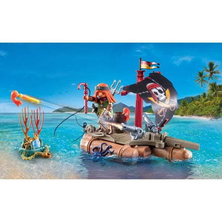PLAYMOBIL 71794 Pirata con zattera galleggiante e tesoro