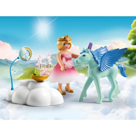 PLAYMOBIL 71802 Principessa e puledro alato con nuvola, Principessa magica, 16 pezzi, dai 4 anni in su