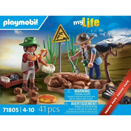 PLAYMOBIL 71805 Ricercatori e sito paleontologico con fossili, My Life, Dinos, 41 pezzi, dai 4 anni in su