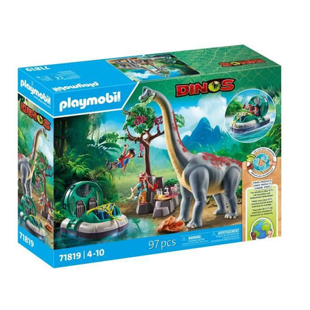 PLAYMOBIL 71819 Brachiosauro, Esploratori, Hovercraft