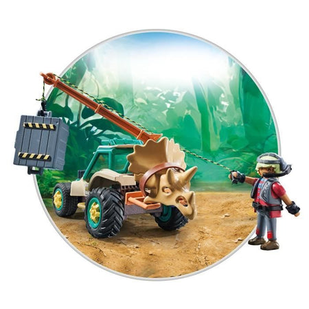 PLAYMOBIL 71820 Spinosaurus, Ricercatore e Veicolo con Gru Girevole, Dinosauri, 60 Pezzi, Dai 4 Anni in su