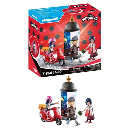 PLAYMOBIL 71864 Miraculous: Marinette sullo scooter e Kagami