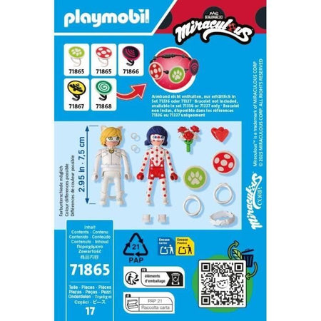 PLAYMOBIL 71865 Matrimonio di Ladybug e Chat Noir, Miraculous, 17 pezzi, dai 4 anni in su