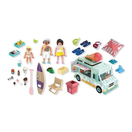 Playmobil 71904 Camion dei gelati e 3 personaggi, Vacanza al mare