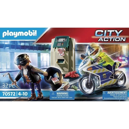 PLAYMOBIL - 70572 - Poliziotto con motocicletta e ladro