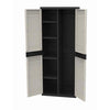 TITANIO PLASTIKEN Armadio con 2 ante e ripiani L70 x P44 x H176 cm Gamma Beige e Nero TITANIO Interno / Esterno