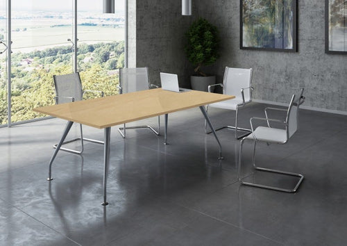 Tavolo per conferenze con gambe in metallo cm. 160x90x72h