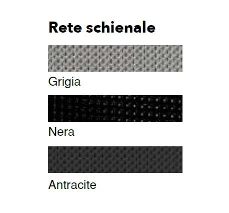 Poltrona da ufficio direzionale in rete con base a slitta fissa