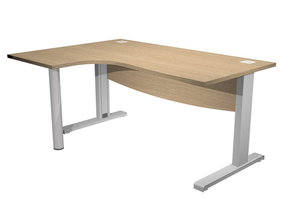 Scrivania per ufficio in legno verniciato e struttura in metallo cm. 160/180x120x73h