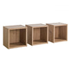 Set 3 cubi, mensole in legno Vitruvia da parete design moderno con fissaggio a scomparsa