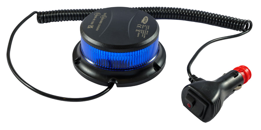 Lampeggiante a led blu 12-24V base magnetica