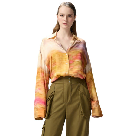 Pinko camicie donna pinko - life camicia satin stampa - multicolore da donna